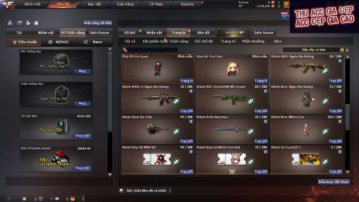 shop acc cf uy tin gia re